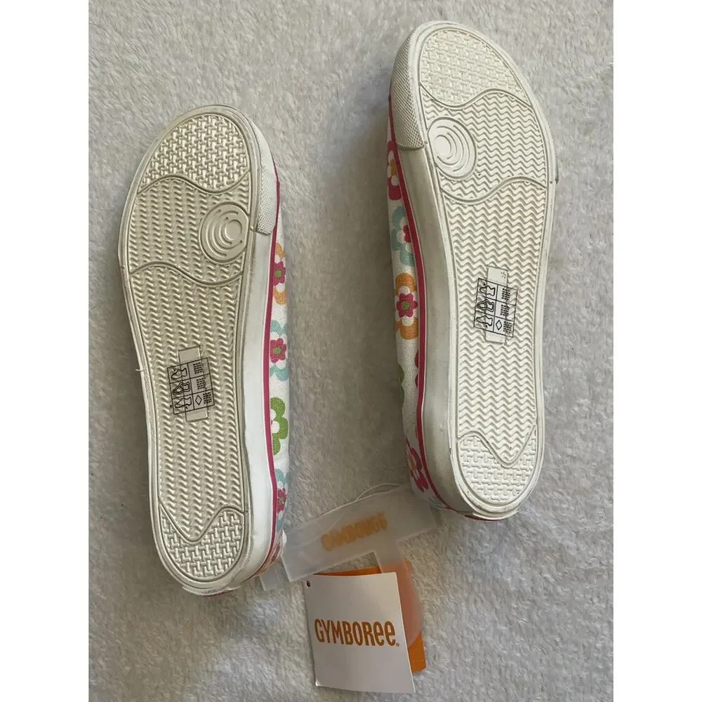 GYMBOREE Slip-on Sneakers Girl's Size 2 Youth Shoes Pink White Floral Summer NEW